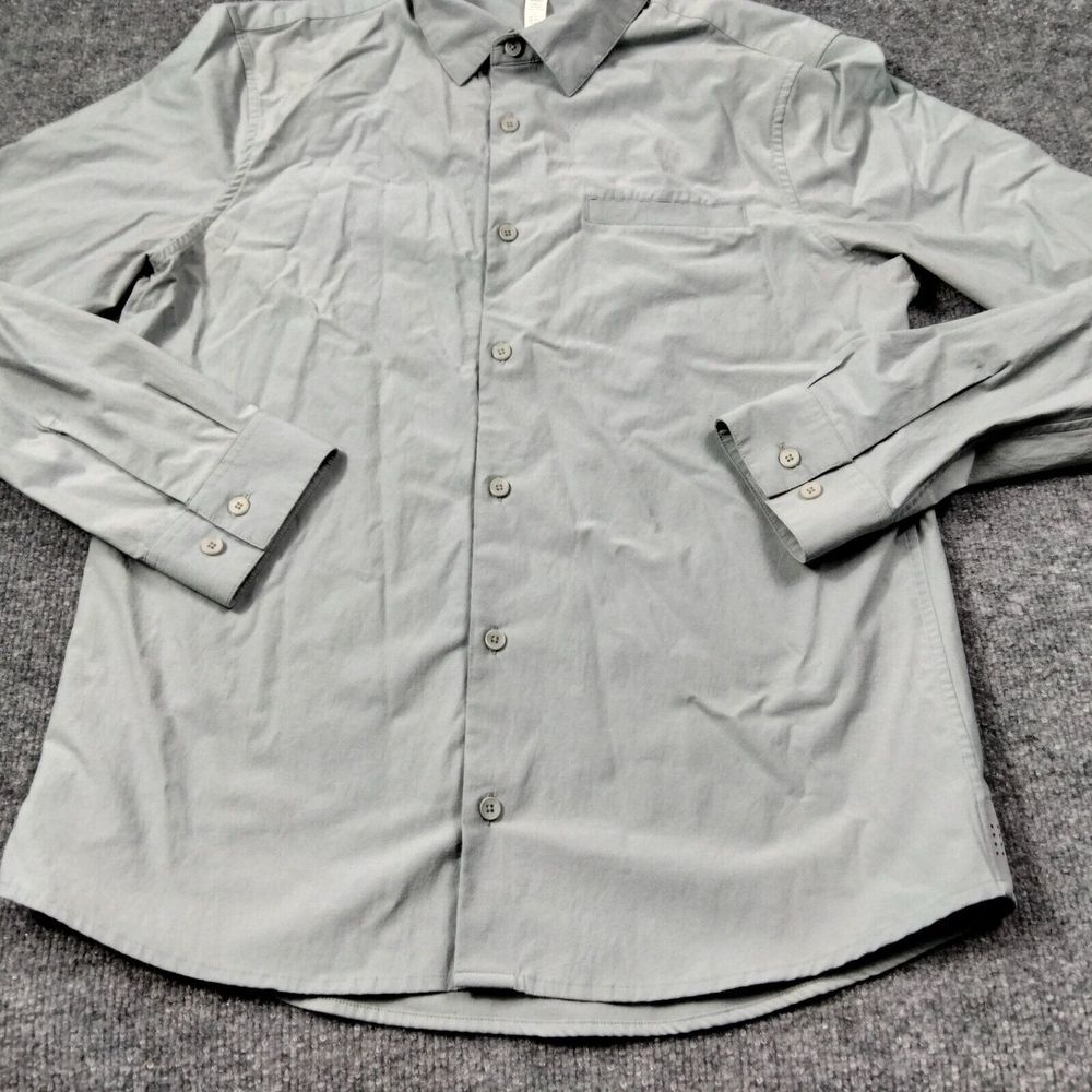 Lululemon Shirt Mens Sz M Gray Performance Button Front Long Sleeve - Picture 2 of 10